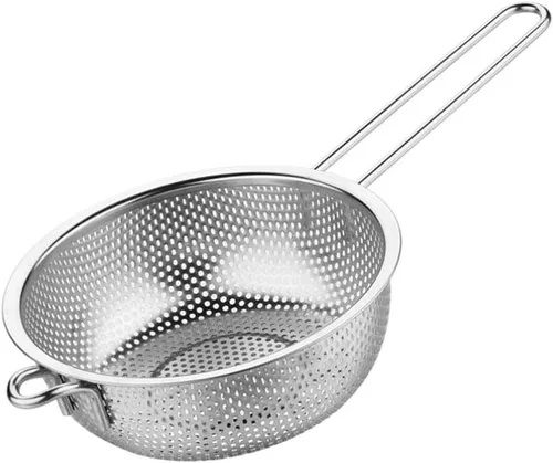 Miniatura 7 de KALLORY Colador de arroz Colador de malla fina con asa Colador de acero inoxidable fino para fregadero de grasa Cesta de fregadero de arroz Lavado