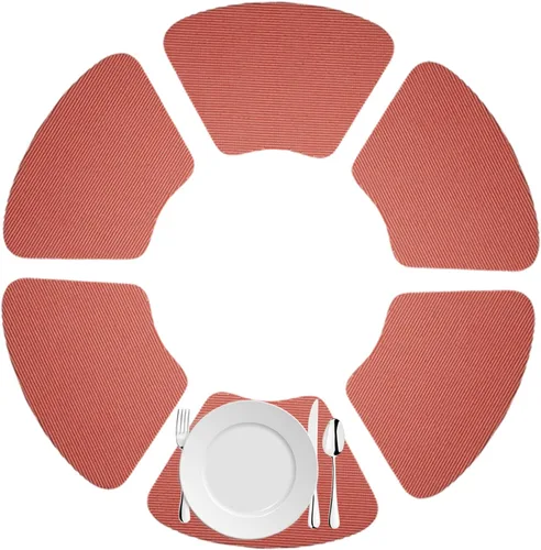 Miniatura 9 de Kraftware Juego de 6 manteles individuales de cuña de red para mesa redonda, perla ennegrecida, tamaño pequeño