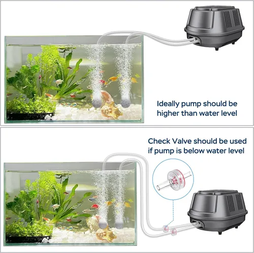 Miniatura 5 de AquaMiracle Aquarium Air Pump 3W/6W/10W, Super Quiet Powerful Fish Tank Air Pump with Double-Layer Sound Insulation, Adjustable Pond Aerator Pump