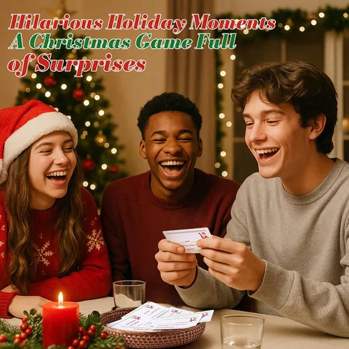 Miniatura 4 de Juego de cartas de Navidad para noche de juegos familiares, 120 tarjetas con 10 marcadores de borrado en seco, divertidos juegos de mesa para grupos