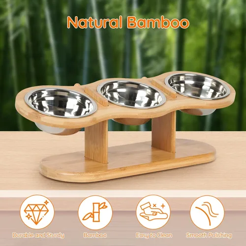 Miniatura 4 de Cuencos elevados para gatos, cuencos elevados de comida para gatos, cuencos inclinados en 15° para gatos, cachorros, perros pequeños, cuenco elevado