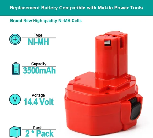 Miniatura 2 de CREABEST Paquete de 2 baterías de 3.5Ah Ni-MH 14.4V compatibles con 1434 1420 1422 1433 PA14 1435 1435F 192600-1 193985-8 192699 193157-5 193158-3