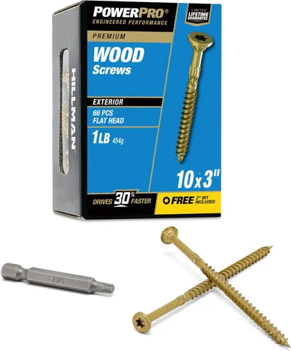 Miniatura 17 de Power Pro Tornillos de madera para exteriores de alta calidad, tornillos de cubierta multiusos #10 x 5 pulgadas para proyectos al aire libre, broca