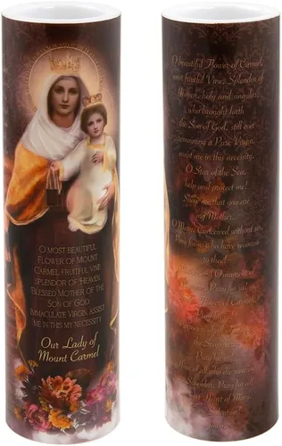 Miniatura 3 de Vela de oración devocional sin llama LED Nuestra Señora del Monte Carmelo