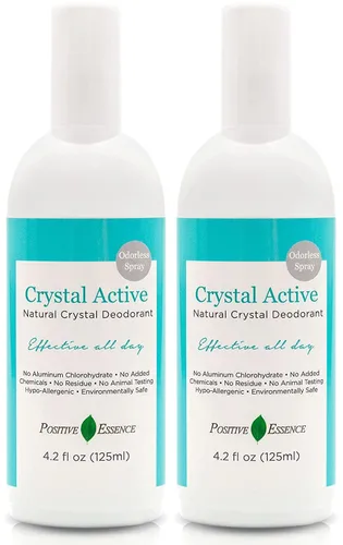 Thai - Desodorante de cristal mineral en aerosol (4.2 fl oz, 2 unidades) – Desodorante totalmente natural sin perfume para mujeres y hombres,