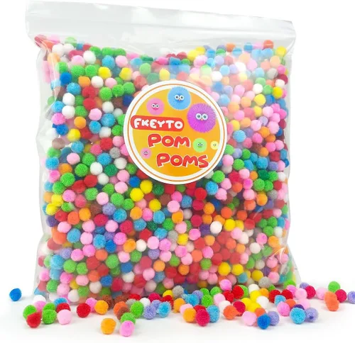 2000 mini pompones para manualidades, pompones de 0.23 pulgadas en colores surtidos brillantes y llamativos, pompones de 0.23 pulgadas para arte