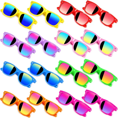 Miniatura 10 de INNOCHEER Gafas de sol de fiesta para niños con protección UV400, gafas de sol de neón para niños y niñas, gran regalo para recuerdos de fiesta