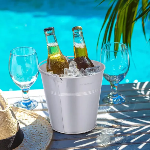 Miniatura 6 de Didaey 12 cubos de metal para cerveza, cubos de hielo a granel, cubos de hielo con asa, enfriador de bebidas para fiesta de champán, bebidas