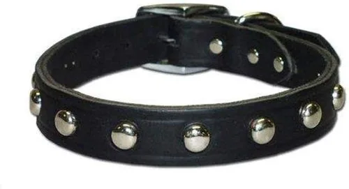 Miniatura 9 de Leather Brothers 12LS-BK12 - Collar de perro de cuero Latigo con tachuelas, tamaño pequeño, color negro