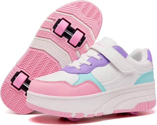 Miniatura 9 de Zapatos con ruedas para niños, zapatos de patinaje para niños y niñas, zapatillas atléticas con ruedas, adecuados para principiantes