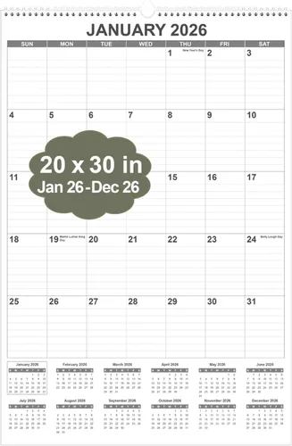 Miniatura 13 de Calendario 2026 – Calendario 2026-2027 de enero de 2026 a junio de 2027, calendario de pared colgante con encuadernación en espiral 2026