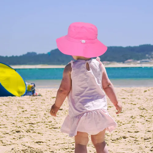 Miniatura 3 de Sombrero de sol para bebé de verano UPF 50+, sombrero de pescador de ala ancha, sombreros de playa para bebés niños y niñas de 0 a 6 años