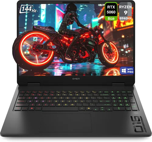 Miniatura 10 de HP OMEN Laptop para juegos, AMD Ryzen 9-8940HX, 32 GB DDR5 RAM, 1 TB PCIe SSD, pantalla de 16" 2K (1920x1200) 144Hz, Nvidia G-Force RTX 5060
