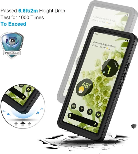 Miniatura 5 de Lanhiem Funda para Google Pixel 6, impermeable IP68 a prueba de polvo con protector de pantalla integrado, funda protectora de cuerpo completo