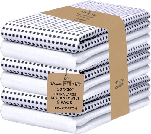 Miniatura 74 de Urban Villa Toallas de cocina 100% algodón, paquete de 6, altamente absorbentes, de secado rápido, súper suaves, de primera calidad, para cocina