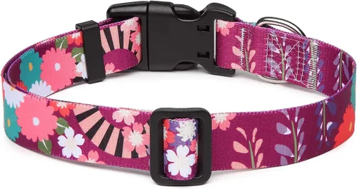 Miniatura 42 de Mercano Collar ajustable para perro, patrones de diseño especial, nailon suave, cómodo y resistente, collar para mascotas para perros pequeños