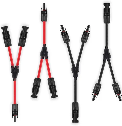 Miniatura 8 de Conectores solares en Y, adaptador paralelo de cable de 10AWG para panel solar (Rojo y Negro)