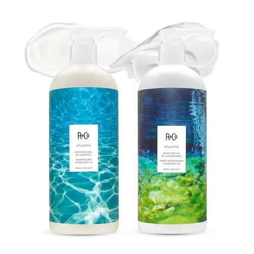 R+Co Atlantis - Juego de champú y acondicionador hidratante B5 | Hidratación profunda y reparación para cabello seco | Vegano + libre de crueldad |