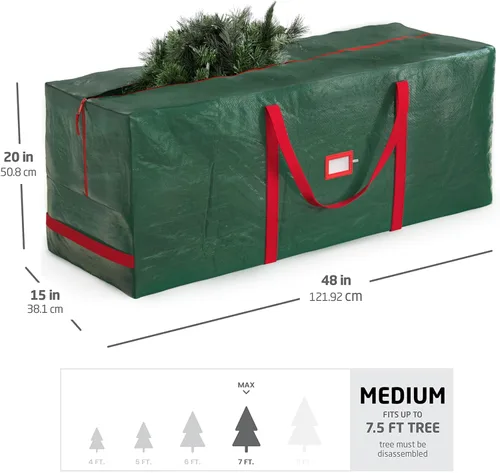 Miniatura 5 de Bolsa de almacenamiento Zober de plástico, para árboles de Navidad de hasta 9 pies de alto, también sirve para guardar inflables de Navidad, 48 Verde