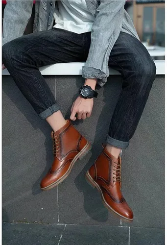 Miniatura 6 de Botas Chelsea para hombre, elegantes y cómodas, de cuero, con cremallera