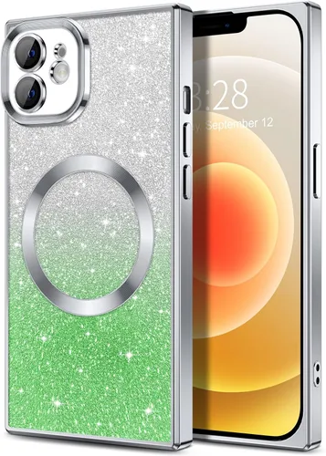 Miniatura 99 de Hython Funda para iPhone 13 Pro transparente con purpurina magnética [compatible con MagSafe] Protector completo de lente de cámara delgado