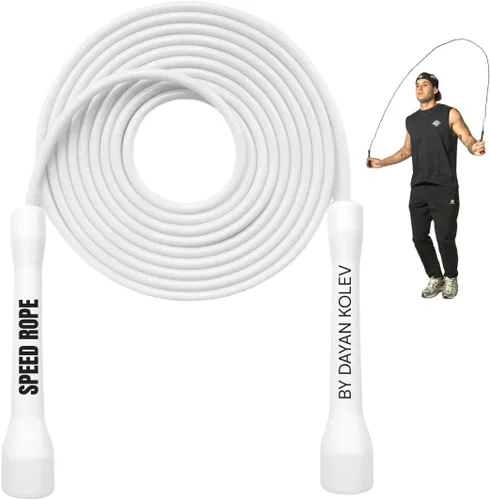 Miniatura 11 de Swissskip Dayan Kolev - Cuerda de saltar de PVC de 0.197 in, ideal para principiantes y atletas avanzados, diseñada para fitness, cardio, boxeo