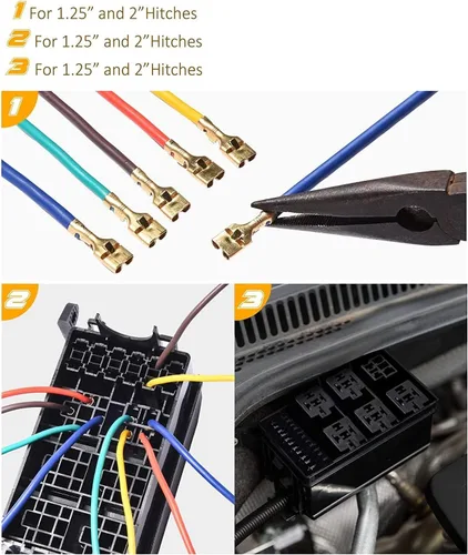 Miniatura 5 de NANZU Caja de relé de 12 ranuras, bloque de fusibles ATO ATC de 6 vías, relés de 6 vías con 41 pines metálicos para bahía de motor automotriz