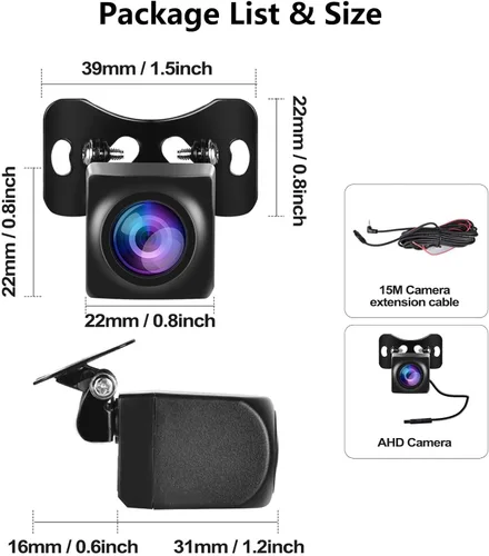 Miniatura 2 de Cámara de visión trasera AHD para Carplay portátil/Android Auto Car Radio Reproductor de pantalla inteligente IP69 impermeable