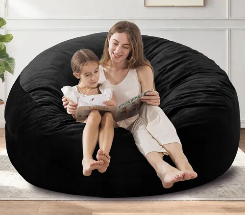 Miniatura 2 de EDUJIN Puf de espuma viscoelástica para adultos, funda de terciopelo suave, elegante sofá para sala de estar, práctico bolsillo y diseño de asa