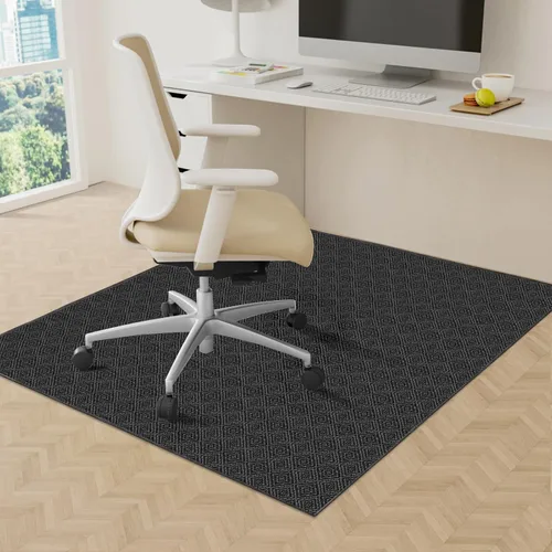 Miniatura 14 de KMAT Alfombrilla para silla de oficina, 36 x 48 pulgadas, protector de suelo de trabajo pesado para madera dura/baldosas, alfombrilla de suelo Negro