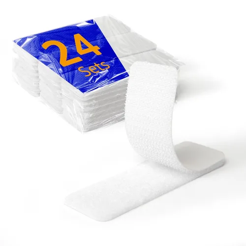 Miniatura 8 de 160 unidades (80 pares) puntos autoadhesivos de 0.98 pulgadas de diámetro, blanco, puntos de gancho y bucle, monedas adhesivas para escuela, aula