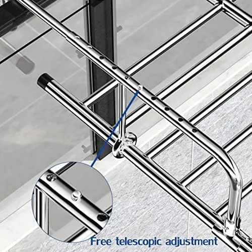 Miniatura 4 de Stainless Steel Portable Clothes Drying Rack, Retractable Laundry Rack for Balcony & Windowsill, Folding Towel Rack, Indoor/Outdoor Use