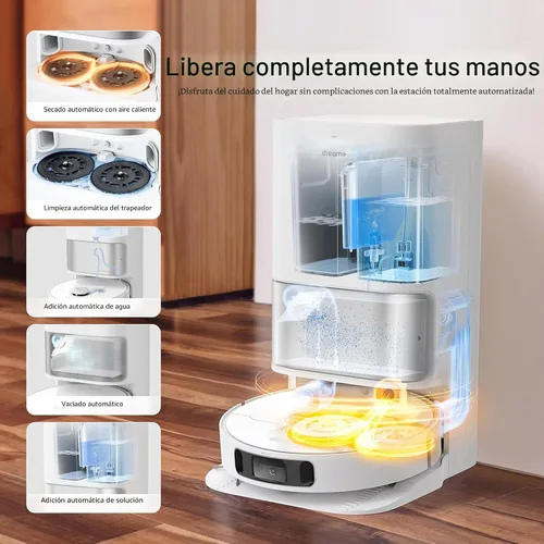 Miniatura 2 de DREAME L10s Ultra Robot, combo de aspiradora y fregona, limpieza y secado automáticos, base auto-llenable y auto-vaciable para 60 días de limpieza
