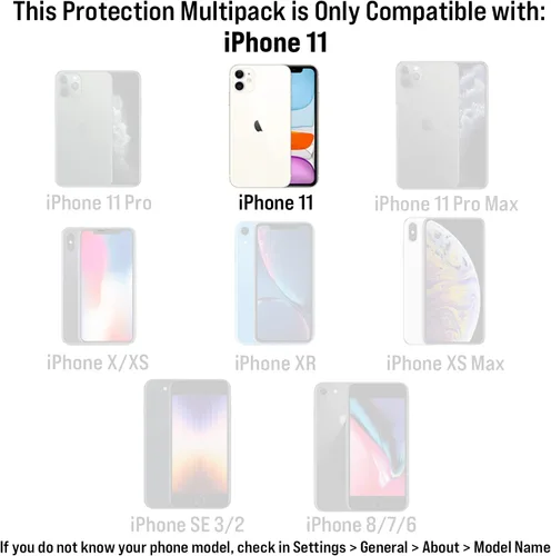 Miniatura 2 de Scooch Protector de pantalla 5 en 1 para iPhone 11 (paquete de 3) con protector de lente de cámara (paquete de 2) vidrio templado 9H de alta