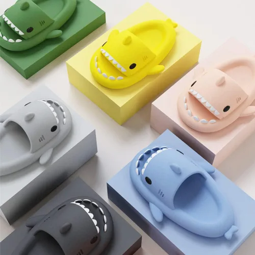 Miniatura 7 de Sandalias de tiburón para niños, lindas pantuflas de nube de tiburón para niños y niñas, sandalias de tiburón de nube antideslizantes novedosas