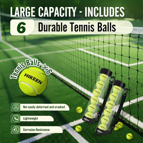 Miniatura 2 de Hikeen Tubo de recogida de pelotas de tenis duradero con 6/12 pelotas de tenis, recogida rápida y almacenamiento, tubo de pelota de tenis con correa