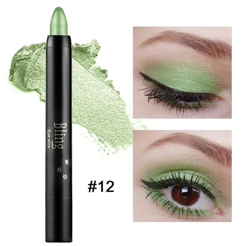 Miniatura 2 de Boobeen Lápiz de sombra de ojos impermeable, lápiz de sombra de ojos en crema brillante para maquillaje de ojos con purpurina, fácil de usar (012#)