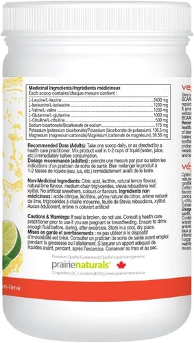 Miniatura 7 de Prairie Naturals PH Balanced BCAA Combustible, limón lima, 11.2 onzas