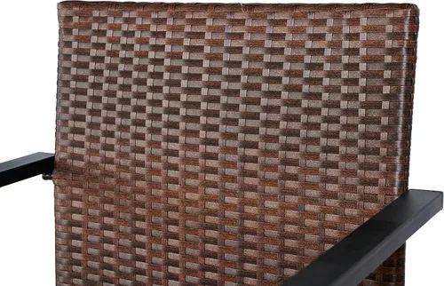 Miniatura 9 de BTEXPERT Juego de 2, juego de comedor de mimbre para patio, jardín, césped, porche, terraza, sillas de gas para interiores, sillas de ratán al aire