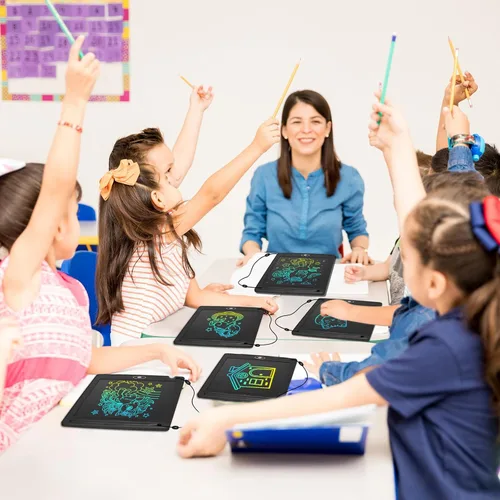 Miniatura 6 de Zhehao 48 tabletas de escritura LCD para niños de 8.5 pulgadas, almohadillas de dibujo borrables a granel, almohadillas de dibujo, juguete de Negro
