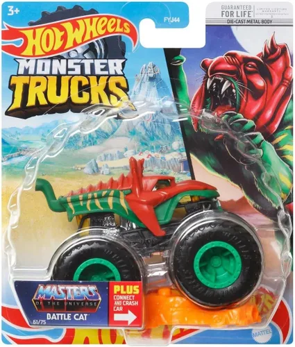 Miniatura 3 de Hot Wheels Monster Trucks Gato de batalla, coche re-triturable