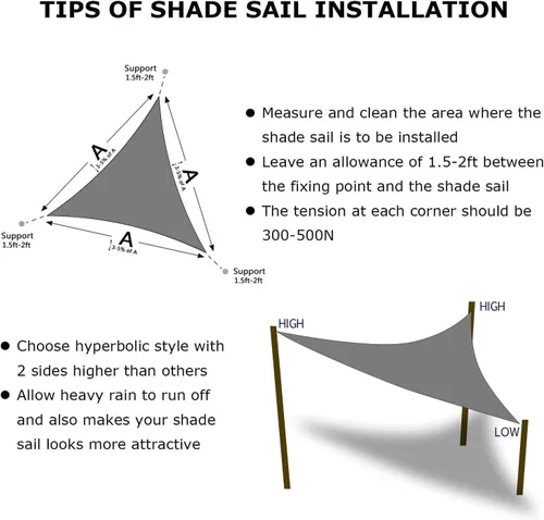 Miniatura 6 de KANAGAWA - Toldo triangular con bloque UV, color gris oscuro para patio,jardín, jardín trasero, actividades al aire libre