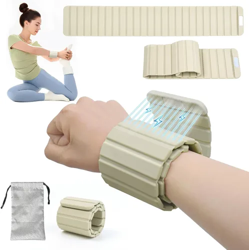 Pesas de tobillo y muñeca para mujeres y hombres, diseño magnético ultrafino ajustable, silicona agradable a la piel con bloques de acero para yoga,