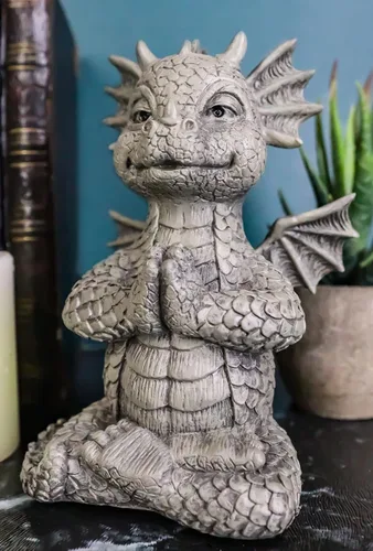 Miniatura 6 de Ebros Gift Mini estatua de dragón Zen Meditación Yoga Namaste en piedra sintética acabado de resina de 5 pulgadas de alto, figura decorativa