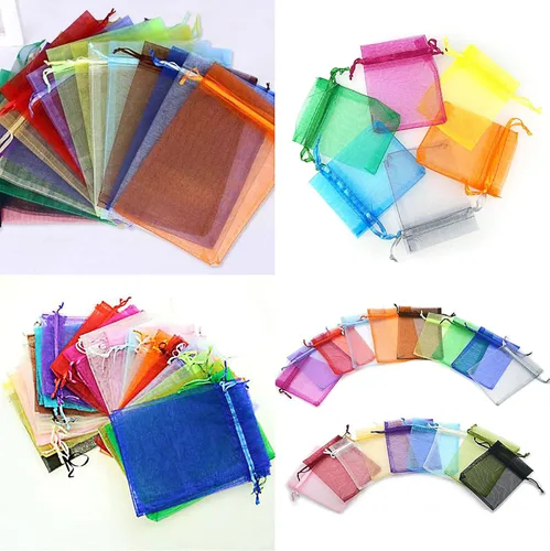 Miniatura 4 de SAOYOAS 100 bolsas de organza de 4 x 6 pulgadas a granel, bolsas de organza con cordón para joyería, boda, fiesta, Navidad, bolsa de regalo