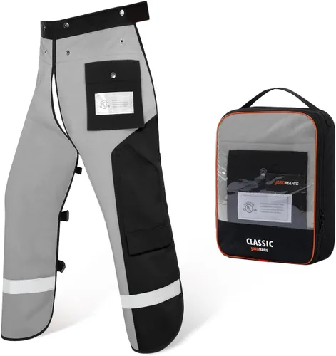Miniatura 14 de Delantal de seguridad para motosierra de 8 capas, resistente, con cintura ajustable y bolsillo para hombres/mujeres, clásico C, naranja y negro