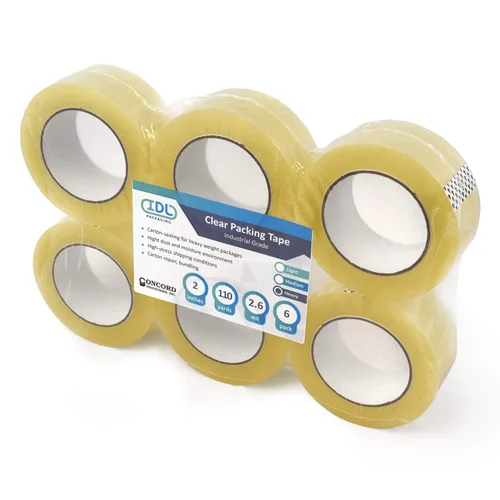 Miniatura 2 de IDL Packaging Concord Cinta de embalaje con dispensador – 6 rollos de 2 pulgadas x 2.6 mil x 110 yardas, cinta transparente – Excelente sellado