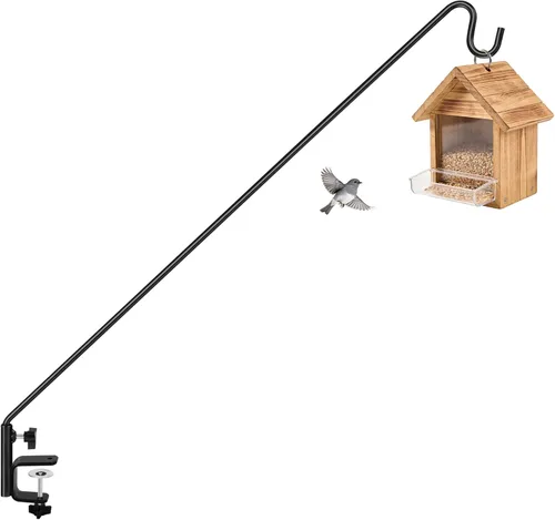 Miniatura 11 de ERYTLLY 2 Paquetes de Ganchos de Cubierta Resistentes Montados en Pared, Gancho de Cubierta Extensible y Ajustable para Colgar Comedero de Pájaros