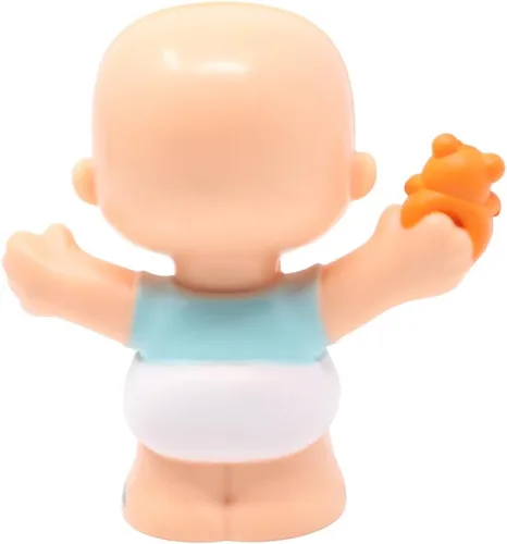 Miniatura 3 de Pieza de repuesto para Fisher-Price Little People Snuggle Twins Playset - GKP68 ~ Repuesto Twin Boy con rizo rubio en camisa azul con figura de oso