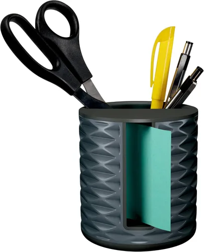 Miniatura 4 de Dispensador de Notas Post-it, Diseño Vertical, Notas Pop-Up, Negro con Patrón Geométrico Gris, 1 Juego Aqua Splash de Notas Superadhesivas de 3 x 3